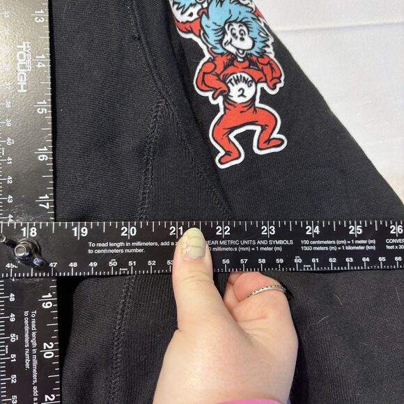 Champion Dr. Seuss Cat In The Hat Black Pullover Sweatshirt Hoodie Men’s Size M - Picture 8 of 9